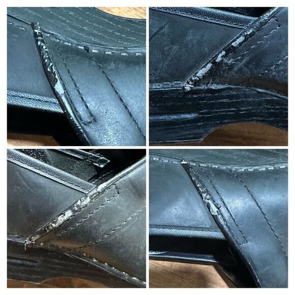 Dansko Black Leather Clogs Sz 40/9 - Picture 6 of 8
